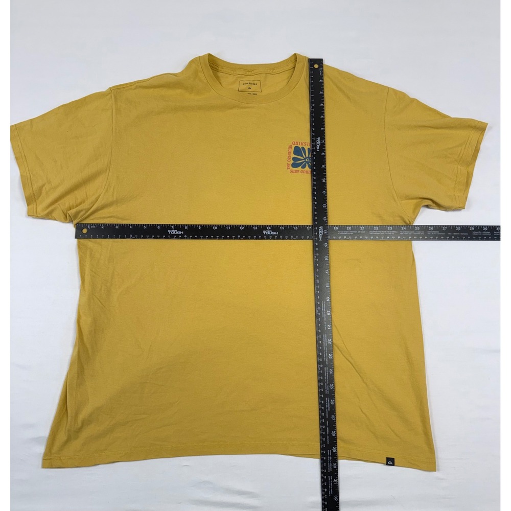 Quiksilver Mens‎ XXL Mustard Yellow Graphic T-Shirt Surf Company 100% Cotton - Picture 5 of 8
